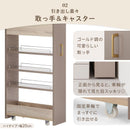 ワゴンラック ハイタイプ〔幅10～14cm〕 隙間収納ラック ハイタイプ ワゴン 可動棚 韓国インテリア グレージュ PUTUPUTU