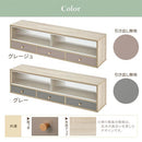 カウンター上置き収納棚〔幅120cm〕 カウンター上収納ラック 引き出し ガラス扉付き 韓国インテリア グレージュ PUTUPUTU