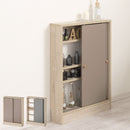 カウンター下収納〔幅60cm・奥行15cm〕 カウンター下収納 薄型 4段 可動棚 引き戸 韓国インテリア グレージュ 食器 PUTUPUTU