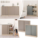 カウンター下収納〔幅90cm・奥行15cm〕 カウンター下収納 薄型 4段 可動棚 引き戸 韓国インテリア グレージュ 食器 PUTUPUTU