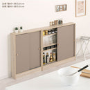 カウンター下収納〔幅90cm・奥行15cm〕 カウンター下収納 薄型 4段 可動棚 引き戸 韓国インテリア グレージュ 食器 PUTUPUTU