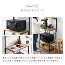 キッチンラック 3段＋上棚付き 木製×スチール