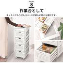 キッチンストッカー〔5段〕 キッチンワゴン 桐 キャスター付き 5段 引き出し フック ラック 収納 野菜 ストッカー 木製 ぼん家具