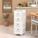 キッチンストッカー〔5段〕 キッチンワゴン 桐 キャスター付き 5段 引き出し フック ラック 収納 野菜 ストッカー 木製 ぼん家具