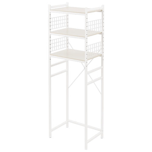 棚板3段 木目調×スチール 冷蔵庫上ラック キッチン収納 キッチンラック