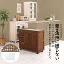 キッチンワゴン〔2枚扉タイプ〕 キッチンワゴン 桐 キャスター付き 引き出し 扉付き 可動棚 ラック 収納 ストッカー 木製 ぼん家具