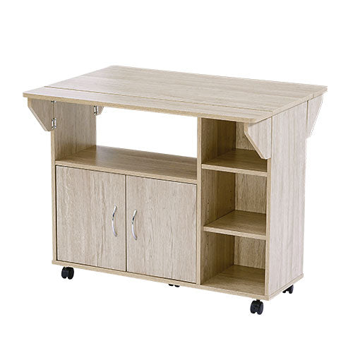 木製天板付きキッチンワゴン 木製ダイニングワゴン/天板タイルトップ ライト色 STW-001