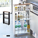 ハンドル付きスリムワゴン TOWER 山崎実業 キッチンラック スリム キッチンワゴン キャスター付き スリムワゴン キッチン収納 おしゃれ ハンドル付き 隙間ラック キッチン タワー 山崎実業