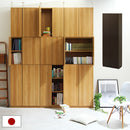 壁面収納 幅60cm×高さ180cm 本棚 壁面収納 扉付き 7段 可動棚 漫画 ㏅ dvd 収納 キャビネット 大容量 A4 日本製 ぼん家具