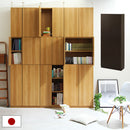 壁面収納 幅75cm×高さ180cm 本棚 壁面収納 扉付き 7段 可動棚 漫画 ㏅ dvd 収納 キャビネット 大容量 A4 日本製 ぼん家具