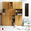 壁面収納 幅45cm×高さ180cm 本棚 壁面収納 扉付き 7段 可動棚 漫画 ㏅ dvd 収納 キャビネット スリム A4 日本製 ぼん家具