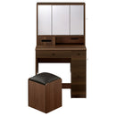 3面鏡ドレッサー ドレッサー 三面鏡 椅子付き 化粧台 鏡 3面ミラー 収納付き スツールセット ミラー裏収納 ティッシュ収納 コンセント付き 引き出し収納 サイドフック ぼん家具