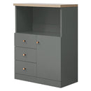 コンセント付FAX台 キャビネット 電話台 扉付き 引き出し コンセント 韓国インテリア グレージュ  PUTUPUTU