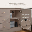 コンセント付FAX台 キャビネット 電話台 扉付き 引き出し コンセント 韓国インテリア グレージュ  PUTUPUTU