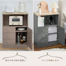 コンセント付FAX台 キャビネット 電話台 扉付き 引き出し コンセント 韓国インテリア グレージュ  PUTUPUTU