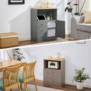 コンセント付FAX台 キャビネット 電話台 扉付き 引き出し コンセント 韓国インテリア グレージュ  PUTUPUTU