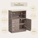 コンセント付FAX台 キャビネット 電話台 扉付き 引き出し コンセント 韓国インテリア グレージュ  PUTUPUTU