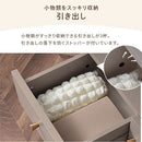 コンセント付FAX台 キャビネット 電話台 扉付き 引き出し コンセント 韓国インテリア グレージュ  PUTUPUTU