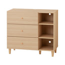 キャビネット〔A〕幅90cm 引き出し3杯 オープン3段 キャビネット リビングボード リビング 収納 棚 可動式 オープンラック 3段 引き出し 脚付き TV台 収納家具 寝室 玄関収納 キッチン収納 マルチラック ぼん家具