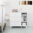 キャビネット〔A〕幅90cm 引き出し3杯 オープン3段 キャビネット リビングボード リビング 収納 棚 可動式 オープンラック 3段 引き出し 脚付き TV台 収納家具 寝室 玄関収納 キッチン収納 マルチラック ぼん家具