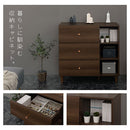 キャビネット〔A〕幅90cm 引き出し3杯 オープン3段 キャビネット リビングボード リビング 収納 棚 可動式 オープンラック 3段 引き出し 脚付き TV台 収納家具 寝室 玄関収納 キッチン収納 マルチラック ぼん家具