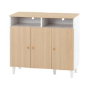 キャビネット〔C〕幅90cm オープン2列 3扉 キャビネット リビングボード リビング 収納 可動 棚 2段 オープンスペース 扉 脚付き TV台 収納家具 寝室 玄関収納 キッチン収納 マルチラック 北欧 ぼん家具