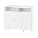 キャビネット〔C〕幅90cm オープン2列 3扉 キャビネット リビングボード リビング 収納 可動 棚 2段 オープンスペース 扉 脚付き TV台 収納家具 寝室 玄関収納 キッチン収納 マルチラック 北欧 ぼん家具