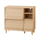 キャビネット〔E〕幅90cm フラップ3扉 オープン2段 キャビネット マガジンラック フラップ扉 リビングボード 収納 脚付き TV台 寝室 ルーター収納 フラップボックス マルチラック 韓国 インテリア 北欧 ぼん家具