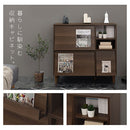 キャビネット〔E〕幅90cm フラップ3扉 オープン2段 キャビネット マガジンラック フラップ扉 リビングボード 収納 脚付き TV台 寝室 ルーター収納 フラップボックス マルチラック 韓国 インテリア 北欧 ぼん家具