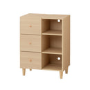 キャビネット〔F〕幅60cm 引き出し3杯 オープン3段 キャビネット リビングボード リビング 収納 棚 可動式 オープンラック 3段 引き出し 脚付き TV台 収納家具 寝室 玄関収納 キッチン収納 マルチラック ぼん家具