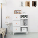 キャビネット〔F〕幅60cm 引き出し3杯 オープン3段 キャビネット リビングボード リビング 収納 棚 可動式 オープンラック 3段 引き出し 脚付き TV台 収納家具 寝室 玄関収納 キッチン収納 マルチラック ぼん家具