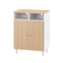 キャビネット〔H〕幅60cm 開き戸2扉 オープン2列 キャビネット リビングボード リビング 収納 可動 棚 2段 オープンスペース 扉 脚付き TV台 収納家具 寝室 玄関収納 キッチン収納 マルチラック 北欧 ぼん家具