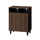 キャビネット〔H〕幅60cm 開き戸2扉 オープン2列 キャビネット リビングボード リビング 収納 可動 棚 2段 オープンスペース 扉 脚付き TV台 収納家具 寝室 玄関収納 キッチン収納 マルチラック 北欧 ぼん家具