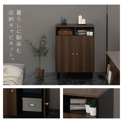 キャビネット〔H〕幅60cm 開き戸2扉 オープン2列 キャビネット