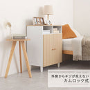 キャビネット〔H〕幅60cm 開き戸2扉 オープン2列 キャビネット リビングボード リビング 収納 可動 棚 2段 オープンスペース 扉 脚付き TV台 収納家具 寝室 玄関収納 キッチン収納 マルチラック 北欧 ぼん家具