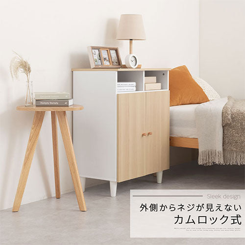昭和りレトロ　組み合わせ自由‼️ 花柄の二段式　収納キャビネット 2個セット キャビネット〔H〕幅60cm 開き戸2扉 オープン2列 キャビネット