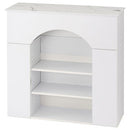 マントルピース風収納棚〔幅90cm〕 マントルピース風 収納棚 3段 可動棚 大理石調天板 奥行スリム 韓国インテリア ぼん家具