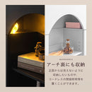 マントルピース風収納棚〔幅90cm〕 マントルピース風 収納棚 3段 可動棚 大理石調天板 奥行スリム 韓国インテリア ぼん家具