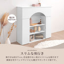 マントルピース風収納棚〔幅90cm〕 マントルピース風 収納棚 3段 可動棚 大理石調天板 奥行スリム 韓国インテリア ぼん家具