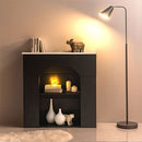 マントルピース風収納棚〔幅90cm〕 マントルピース風 収納棚 3段 可動棚 大理石調天板 奥行スリム 韓国インテリア ぼん家具