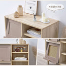 ラタン調収納チェスト オープン棚タイプ フラップチェスト 扉付き 4段 可動棚 韓国インテリア グレージュ ラタン調 収納 PUTUPUTU