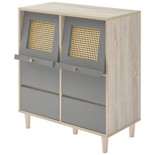 ラタン調　チェスト　3段　グレー ランドリーチェスト [幅30.5/40.5/50.5/60.5] ラタン調 ノーマル