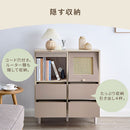 ラタン調収納チェスト 引き出しタイプ フラップチェスト 扉付き 韓国インテリア グレージュ ラタン調 キャビネット収納 PUTUPUTU