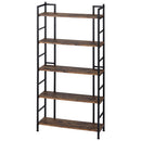 オープンラック 棚 ラック オープンラック スリム 幅80 収納ラック 収納棚 おしゃれ アイアンラック 風 アンティーク 調 リビング 収納 5段 本棚 木製 スチール ぼん家具