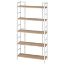 オープンラック 棚 ラック オープンラック スリム 幅80 収納ラック 収納棚 おしゃれ アイアンラック 風 アンティーク 調 リビング 収納 5段 本棚 木製 スチール ぼん家具