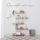 オープンラック 棚 ラック オープンラック スリム 幅80 収納ラック 収納棚 おしゃれ アイアンラック 風 アンティーク 調 リビング 収納 5段 本棚 木製 スチール ぼん家具