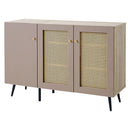 ラタン調 扉付き キャビネット