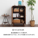 ラタン調 幅60 キャビネット 2扉