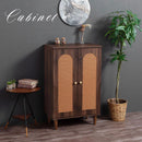 ラタン調 幅60 キャビネット 2扉