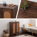 ラタン調 幅60 キャビネット 2扉